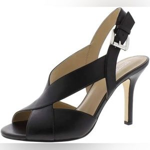 MICHAEL Michael Kors Black Leather Becky Slingback Sandals 9